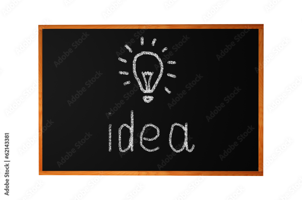 Blackboard with drawing light bulb closeup Blackboard with drawing light bulb closeup