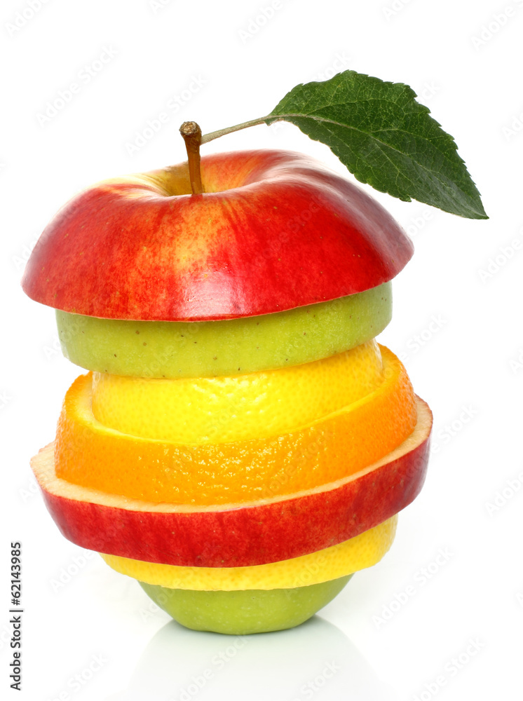Fototapeta premium Mixed fruit on a white background .