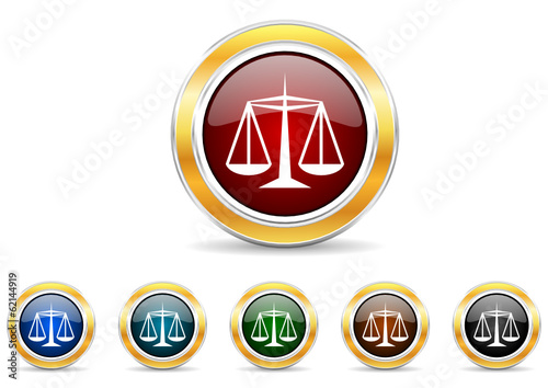 justice icon vector set
