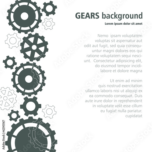 Gears vertical banner. Vector illustration.