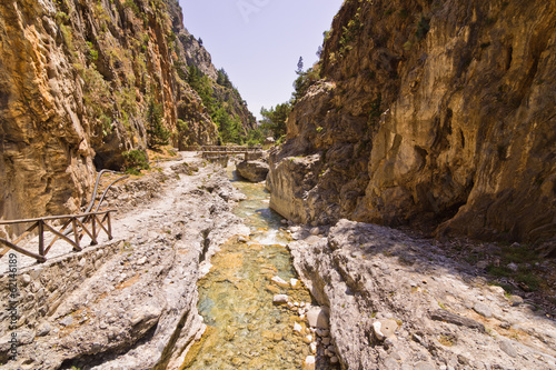 Bild auf Leinwand Mountain creek through Samaria gorge, island of Crete