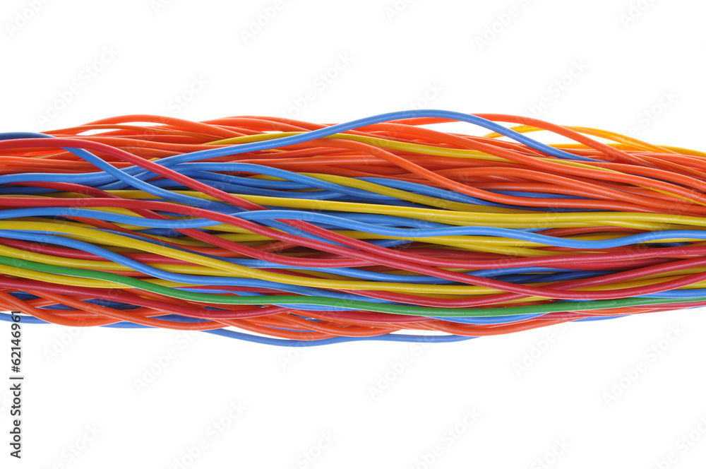 Bunch of cables isolated on white background Bunch of cables isolated on white background