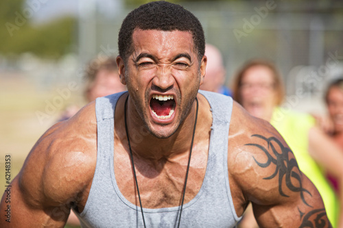 Quadro em tela Screaming Fitness Instructor