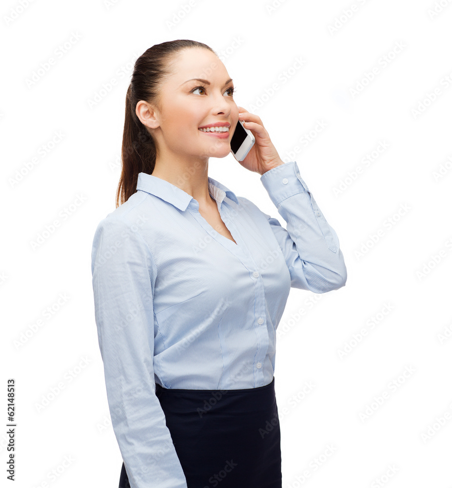 young smiling businesswoman with smartphone young smiling businesswoman with smartphone