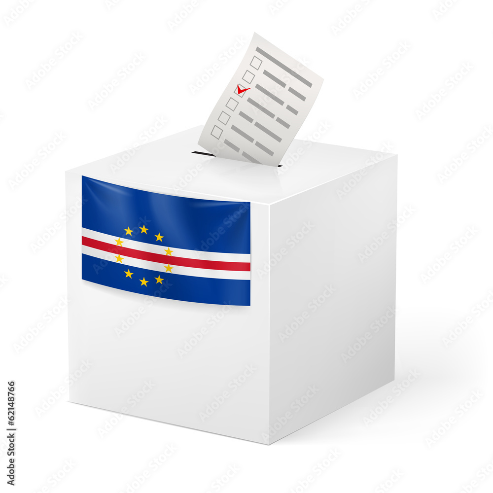 Ballot box with voting paper. Cape Verde Ballot box with voting paper. Cape Verde