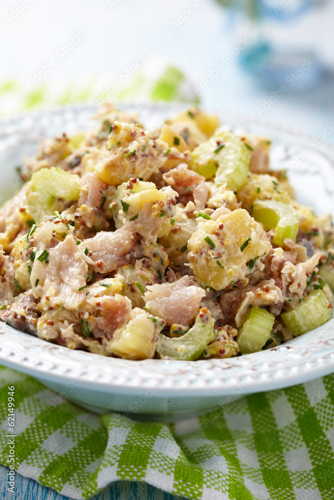 Potato salad wth celery and smoked mackerel Potato salad wth celery and smoked mackerel