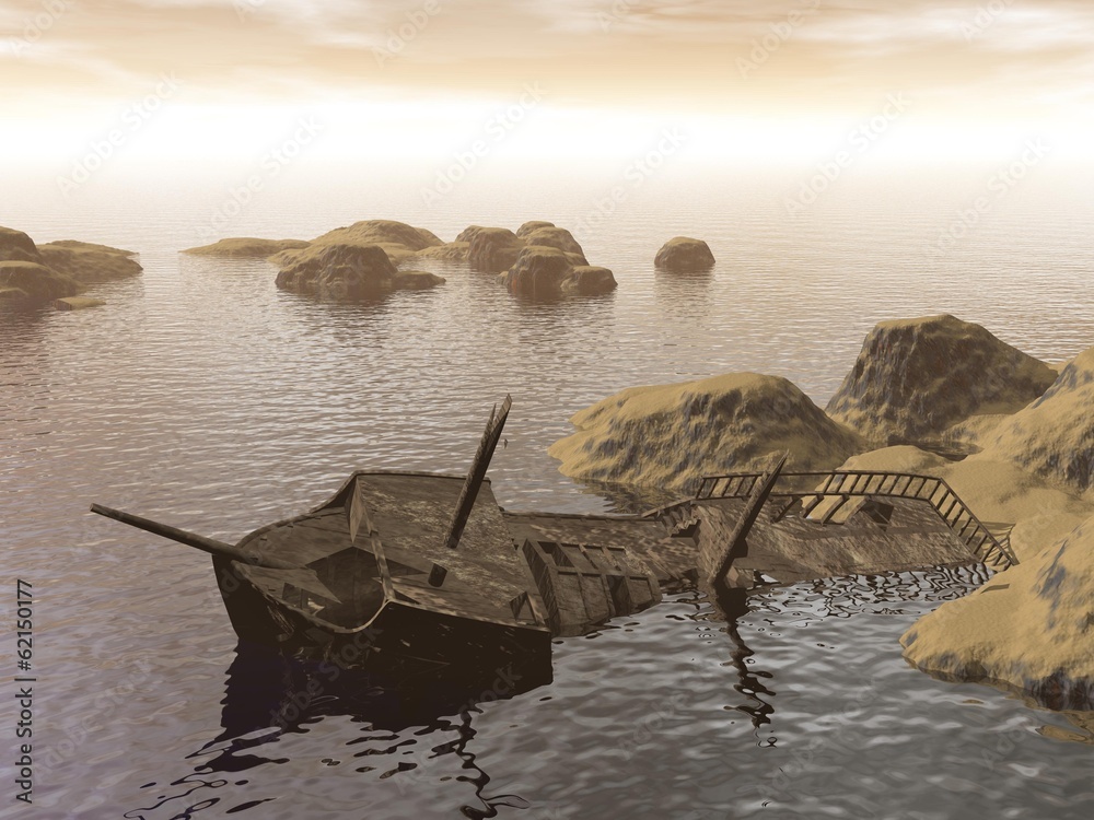 Old wreck - 3D render