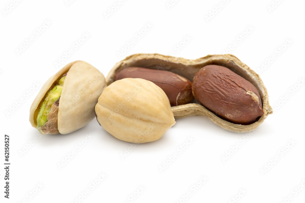 nuts on white background nuts on white background