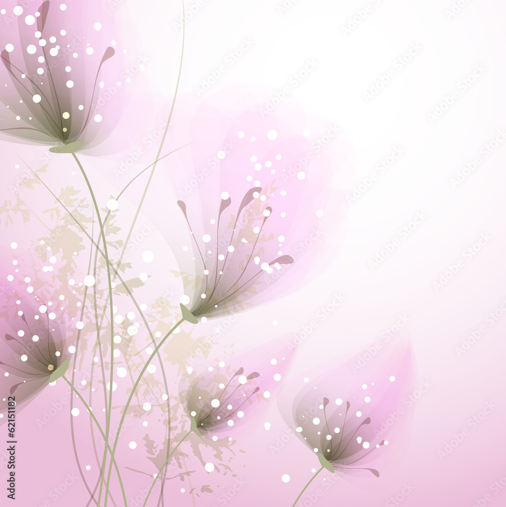 Fototapeta premium Vector background with flowers