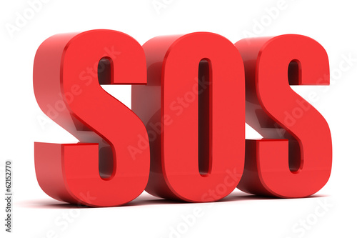 SOS 3d text photo