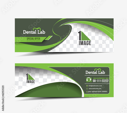 Dental Care Web Banner & Header Layout Template.