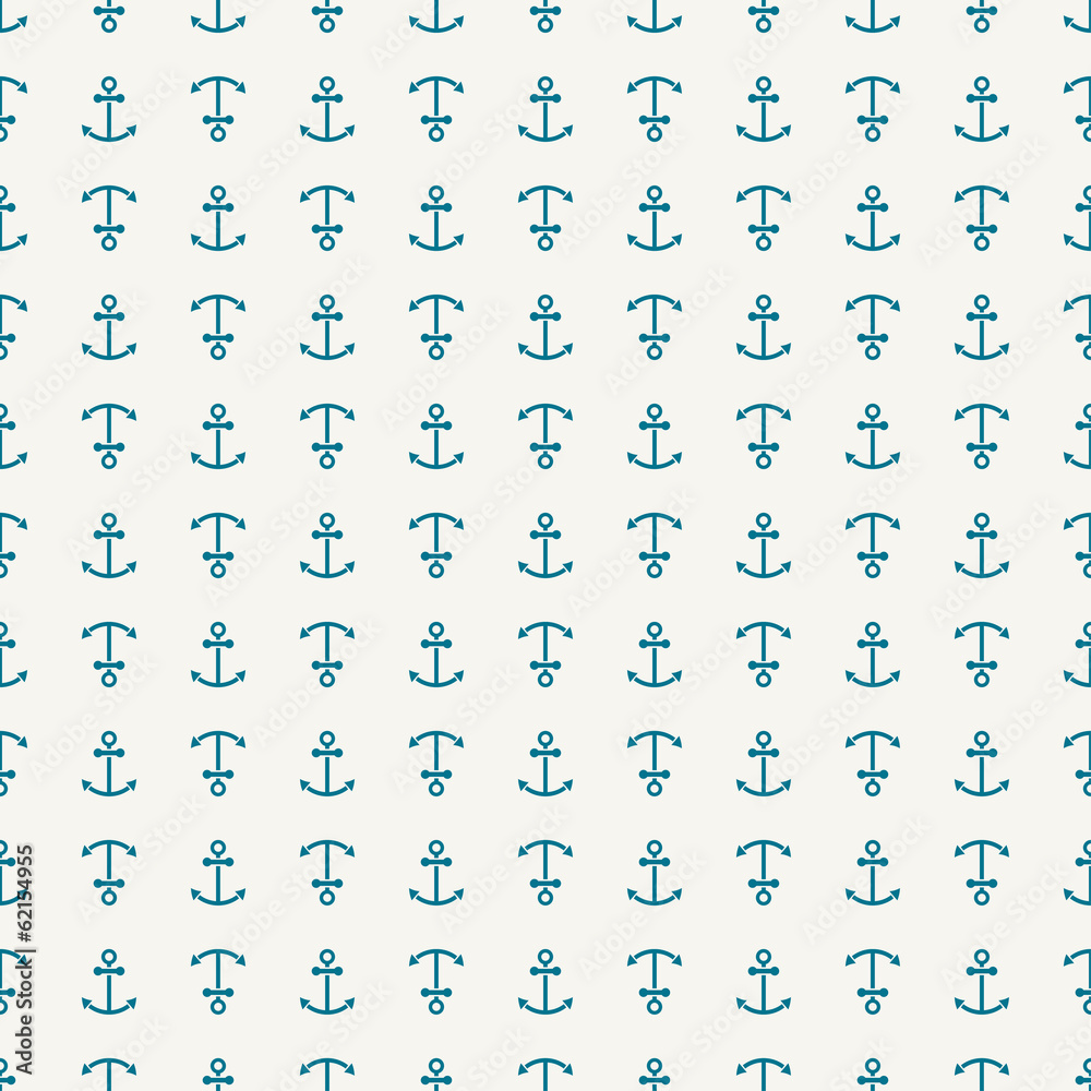 Naklejka premium Seamless pattern of anchors, endless sea background