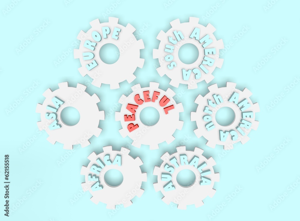 peaceful icon and gears