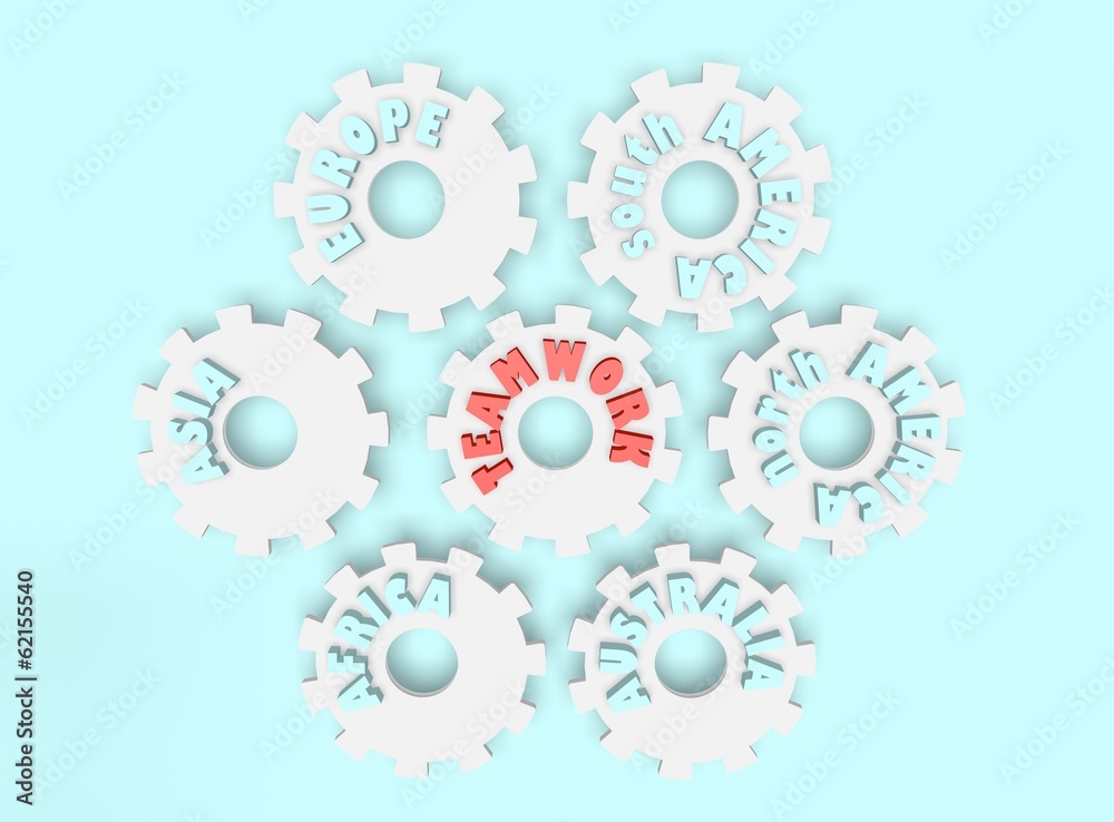 teamwork icon and gears