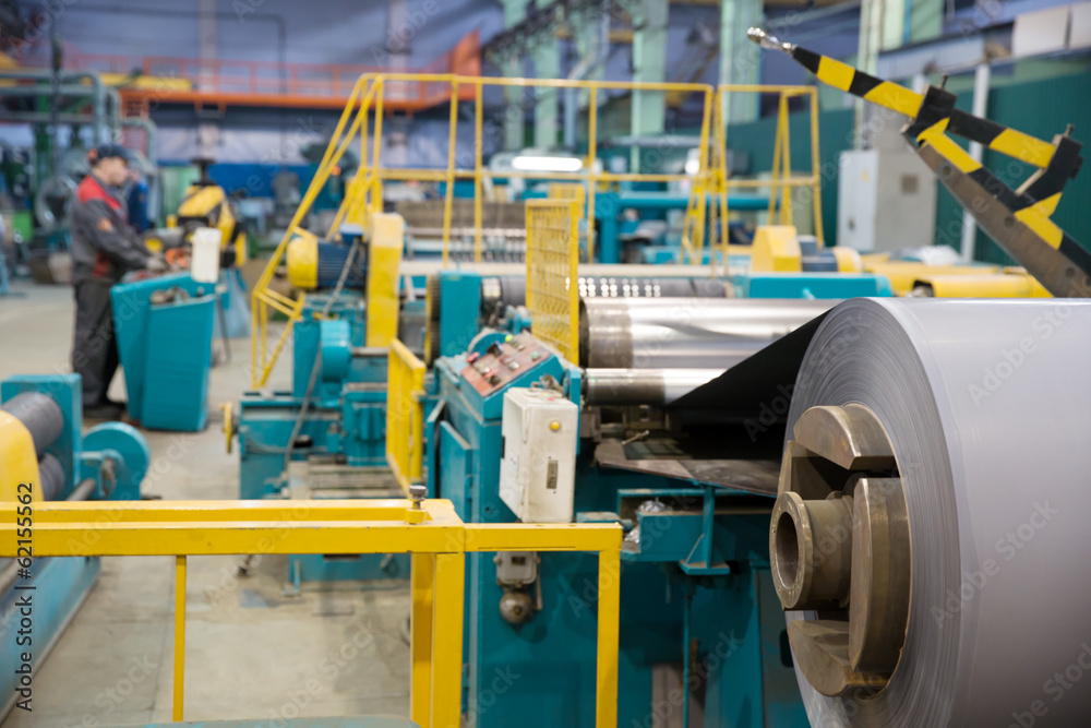 Roll of transformer steel during machining process Roll of transformer steel during machining process