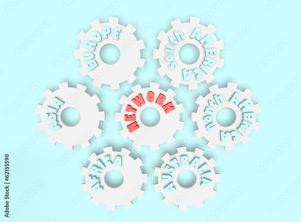 network icon and gears network icon and gears