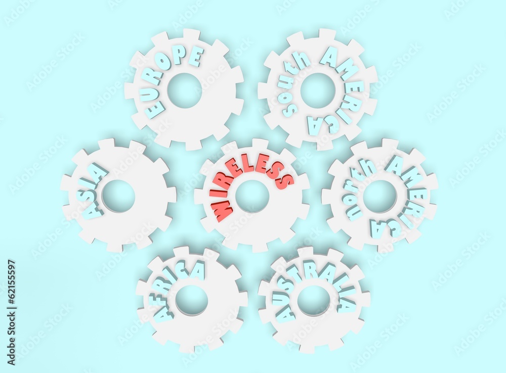 wireless icon and gears