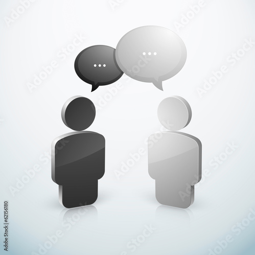 Conversation diccussion homme bulle