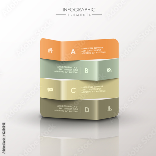 abstract 3d origami banner infographics