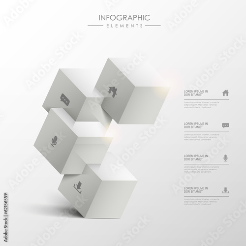 abstract 3d cube infographics