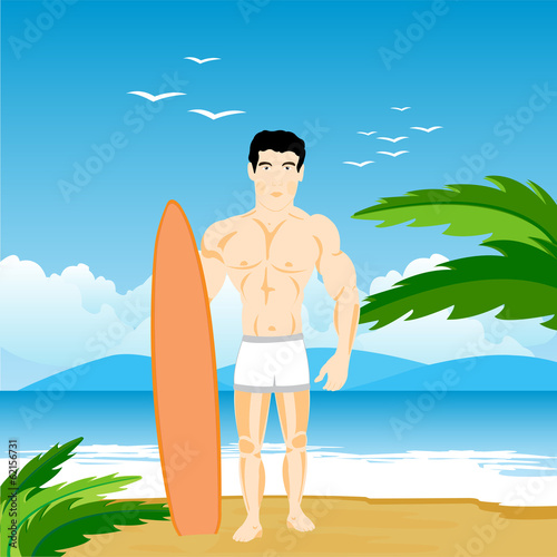 Man on beach