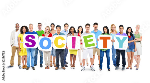 Group of Multiethnic World People Holding  SOCIETY 