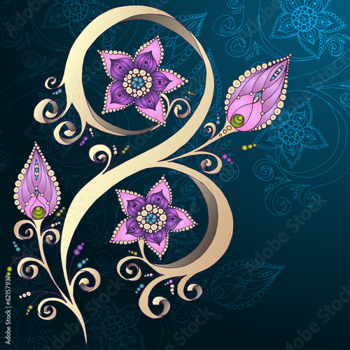 Decorative floral background with flowers.