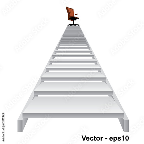 Vector white stair with a chair