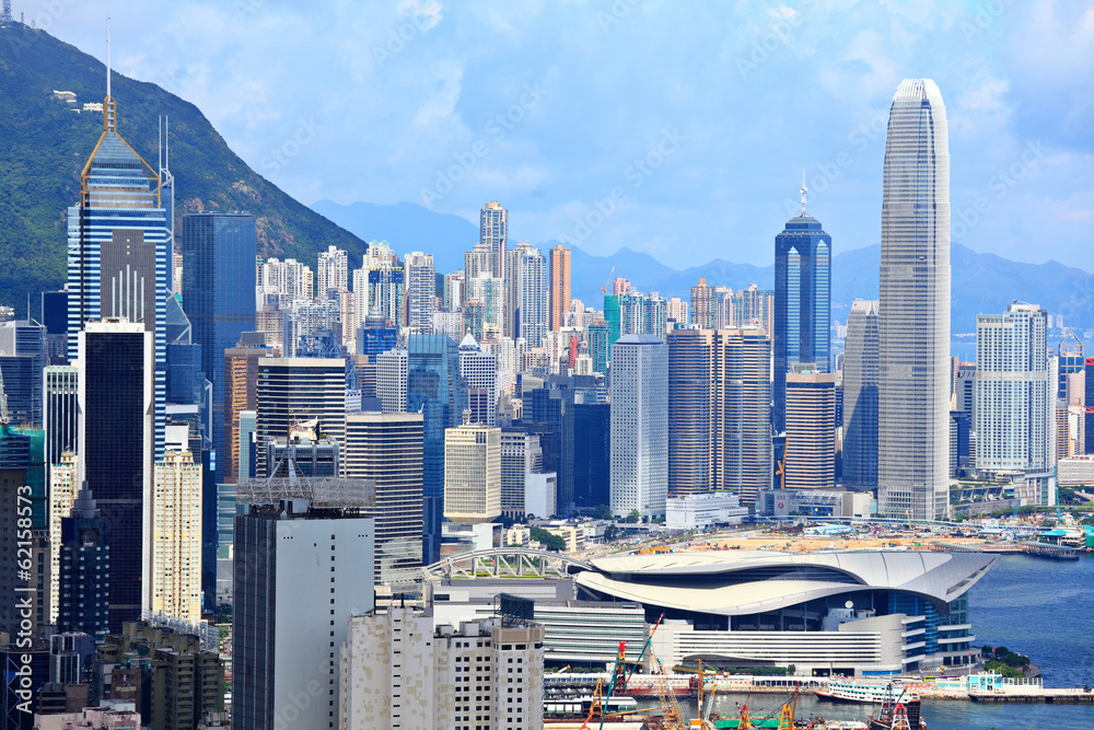 Fototapeta premium Hong Kong commercial district