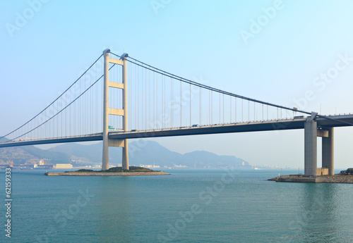 Suspension bridge in Hong Kong © leungchopan