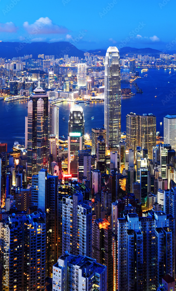 Obraz premium Hong Kong skyline at night