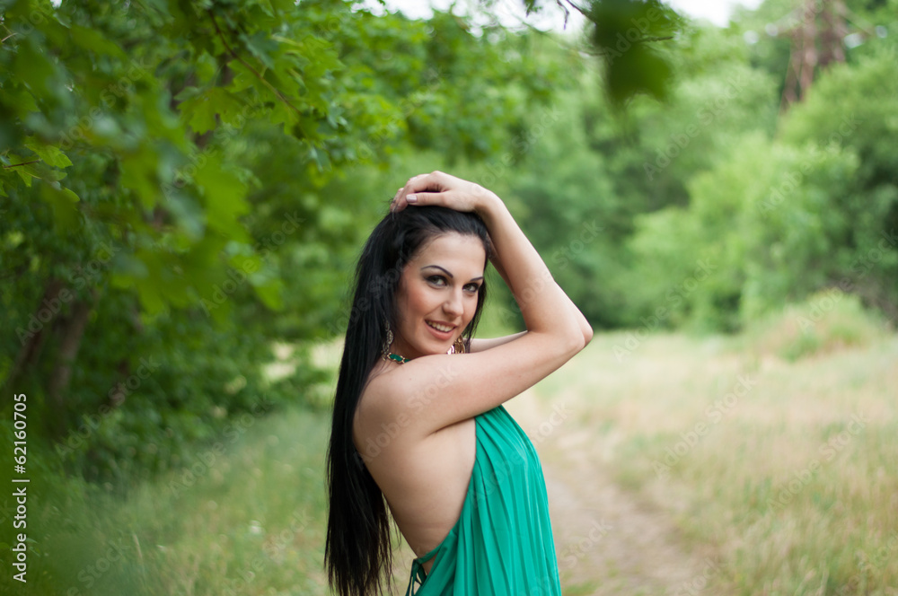 Young beautiful girl on a walk in the country Young beautiful girl on a walk in the country