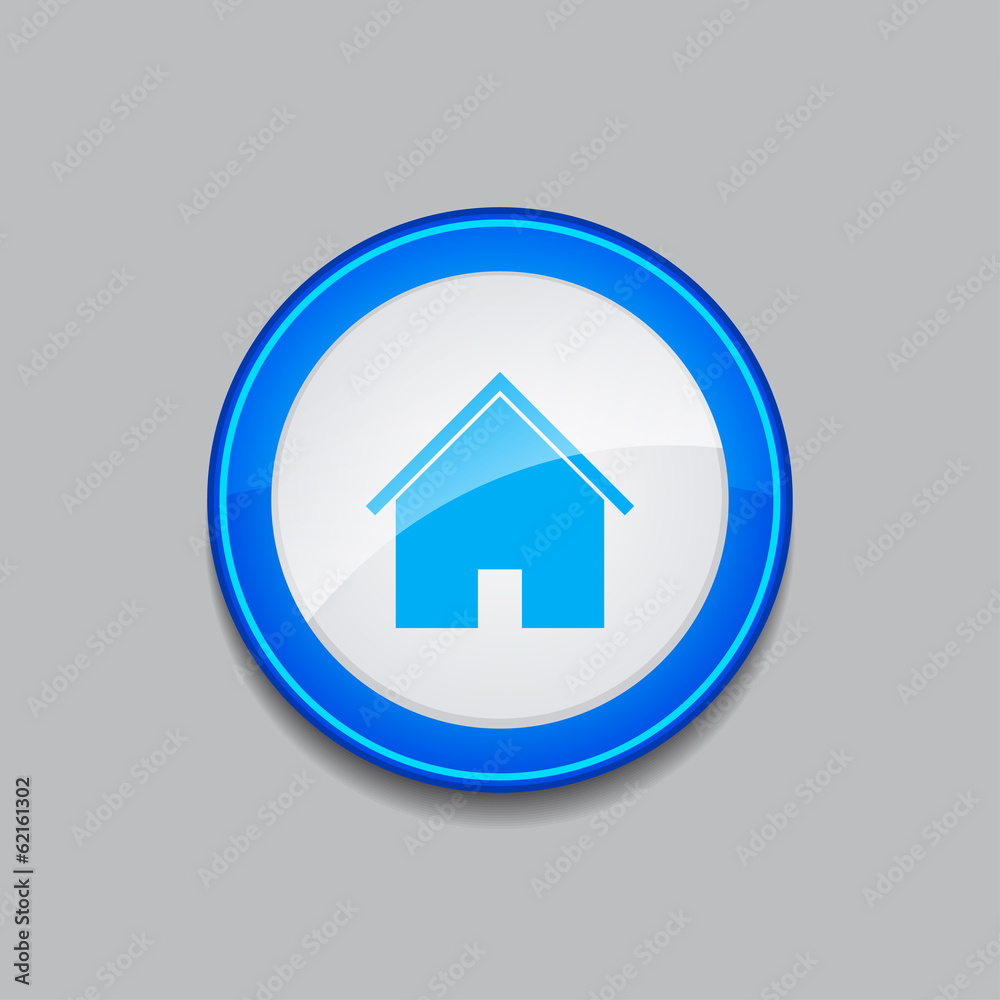 Home Circular Blue Vector Web Button Icon Home Circular Blue Vector Web Button Icon