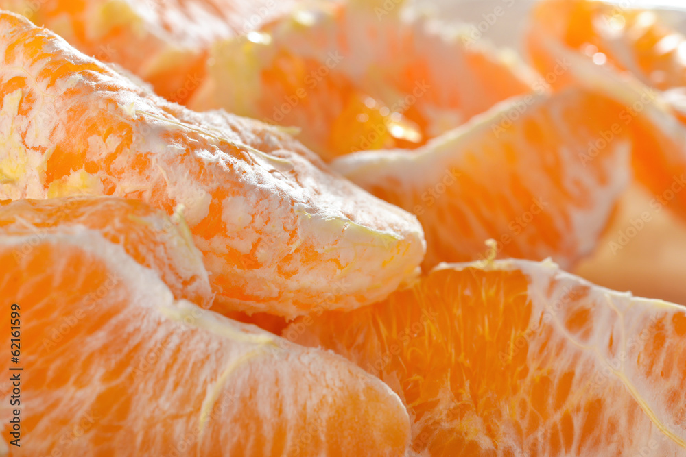 Macro of orange slice in natural light Macro of orange slice in natural light