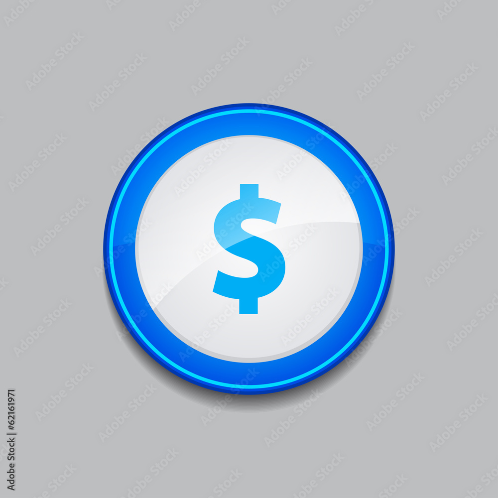 Dollar Currency Sign Circular Blue Vector Web Button Icon Dollar Currency Sign Circular Blue Vector Web Button Icon