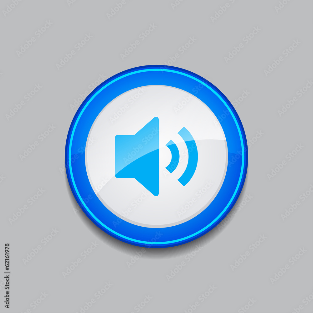 Voulme Circular Blue Vector Web Button Icon Voulme Circular Blue Vector Web Button Icon