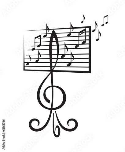 music stand in the form of a treble clef