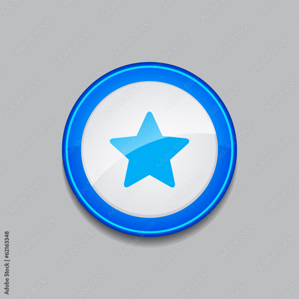 Star Circular Vector Blue Web Icon Button Star Circular Vector Blue Web Icon Button