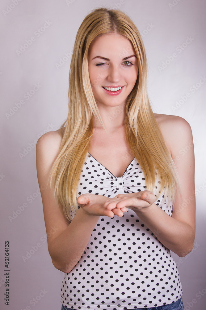 Portrait of beautiful emotional girl blonde Portrait of beautiful emotional girl blonde