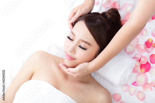 young woman enjoy massage at spa