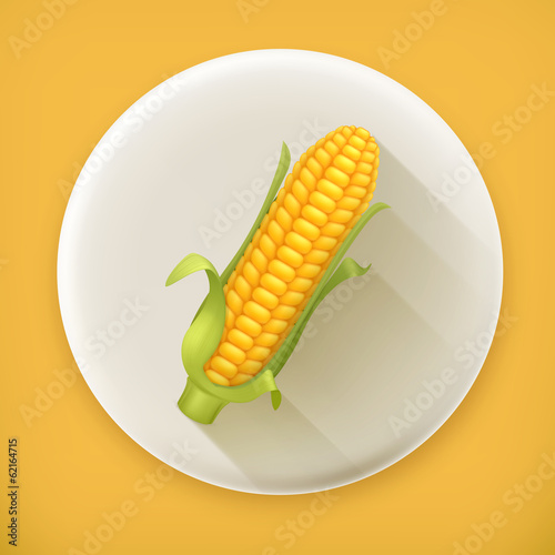 Corn long shadow vector icon