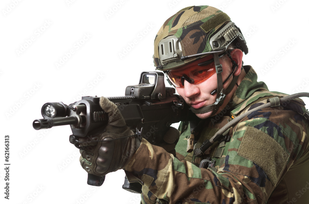 Fototapeta premium NATO soldier in full gear.