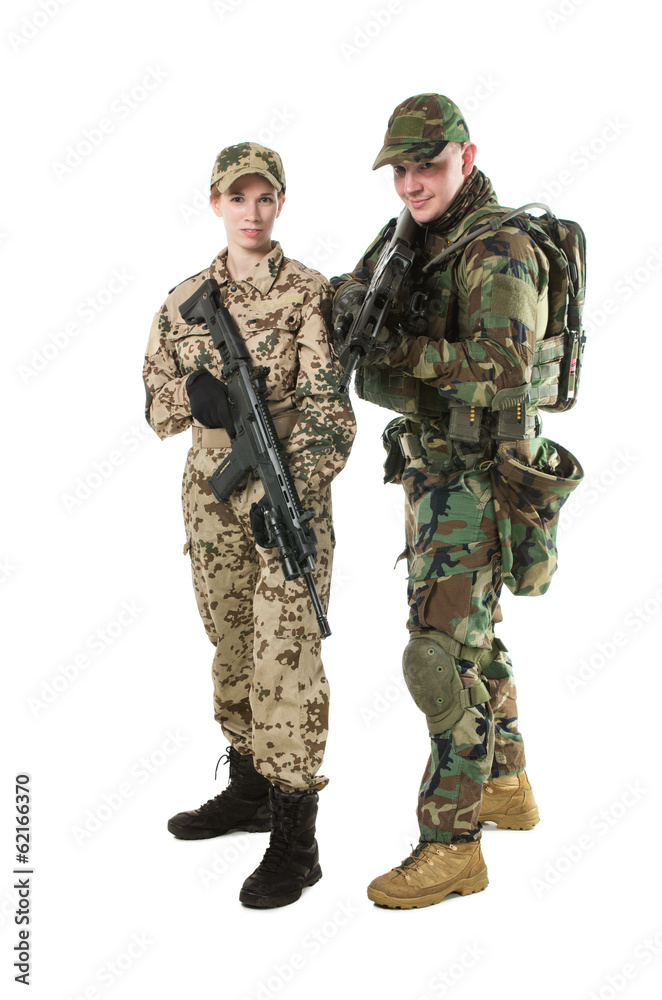 NATO soldiers in full gear.