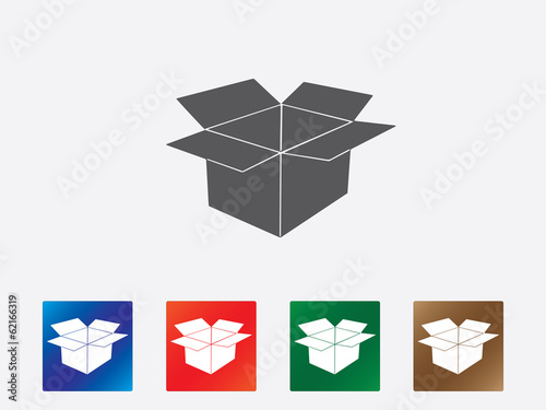 Open box icons illustration