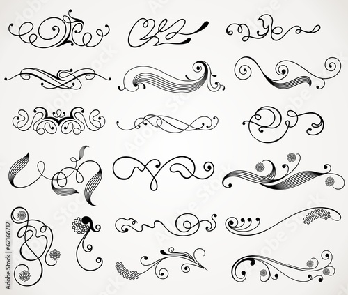 set  design elements and page decoration (black).