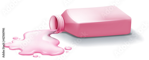 A spilled medicine syrup