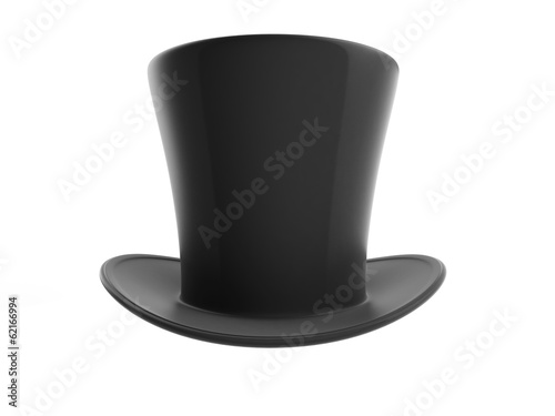 Black top hat on white background