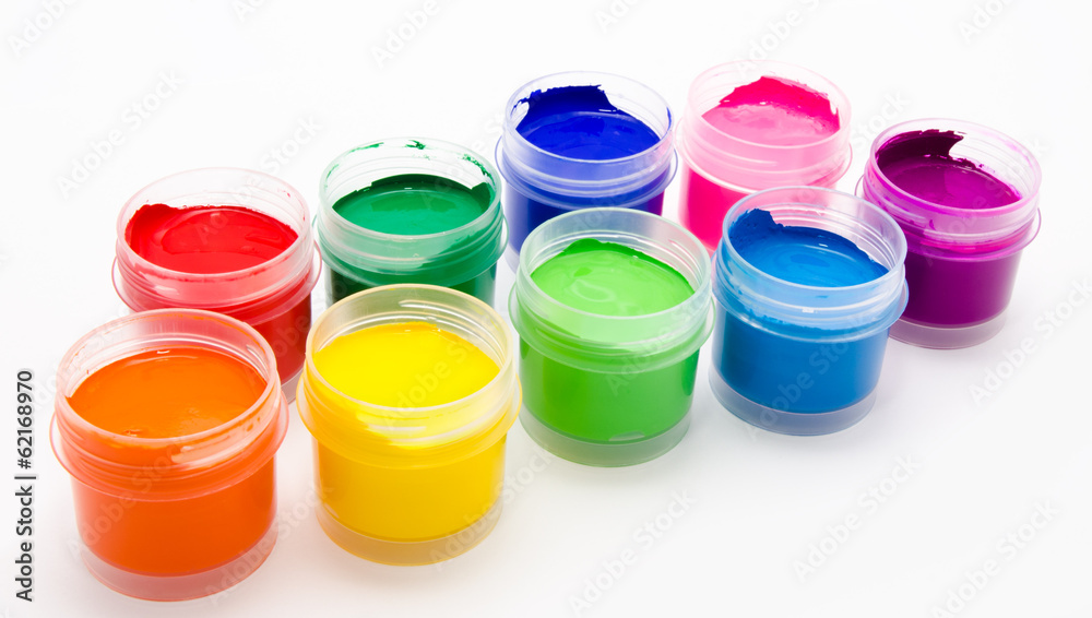 Gouache paint isolated on a white Gouache paint isolated on a white