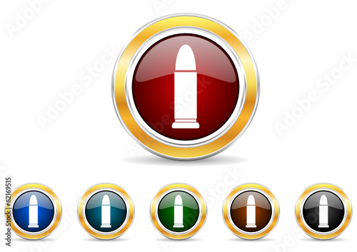 ammunition icon vector set