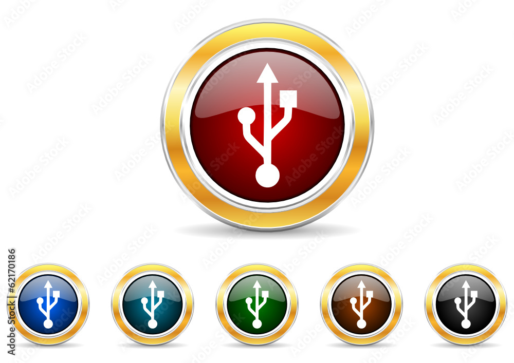 usb icon vector set